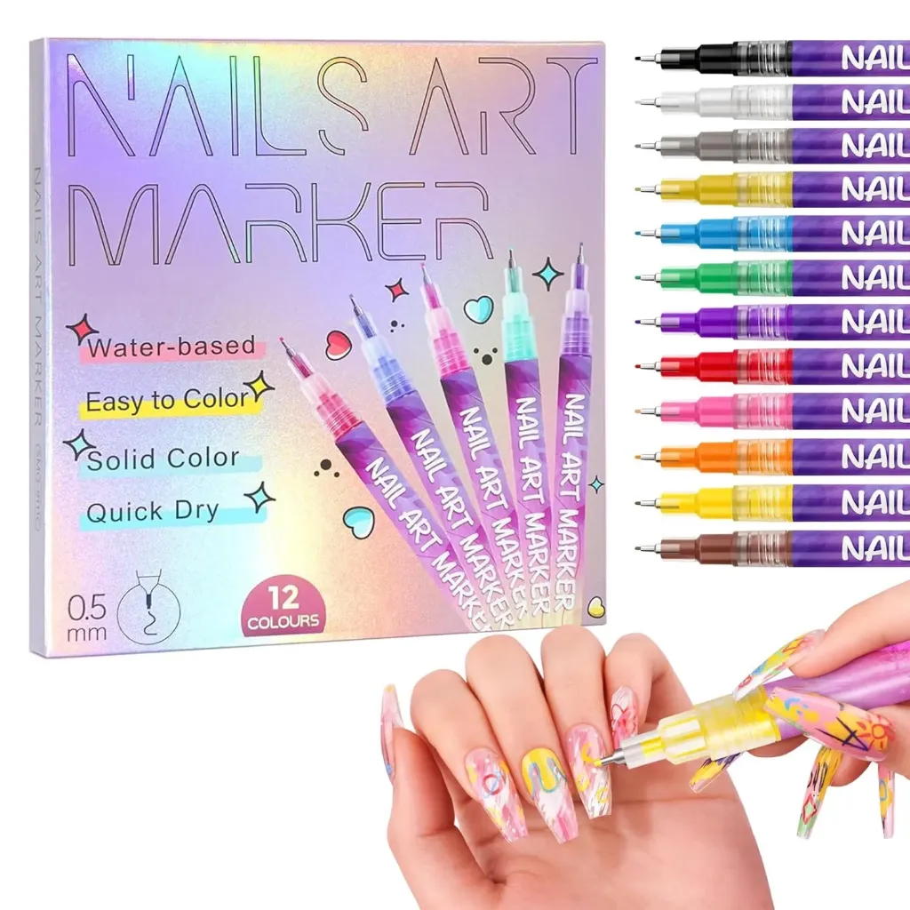 [KBS-2279] Nail Art Marker Pen Set (12 Colours, 0.5mm)