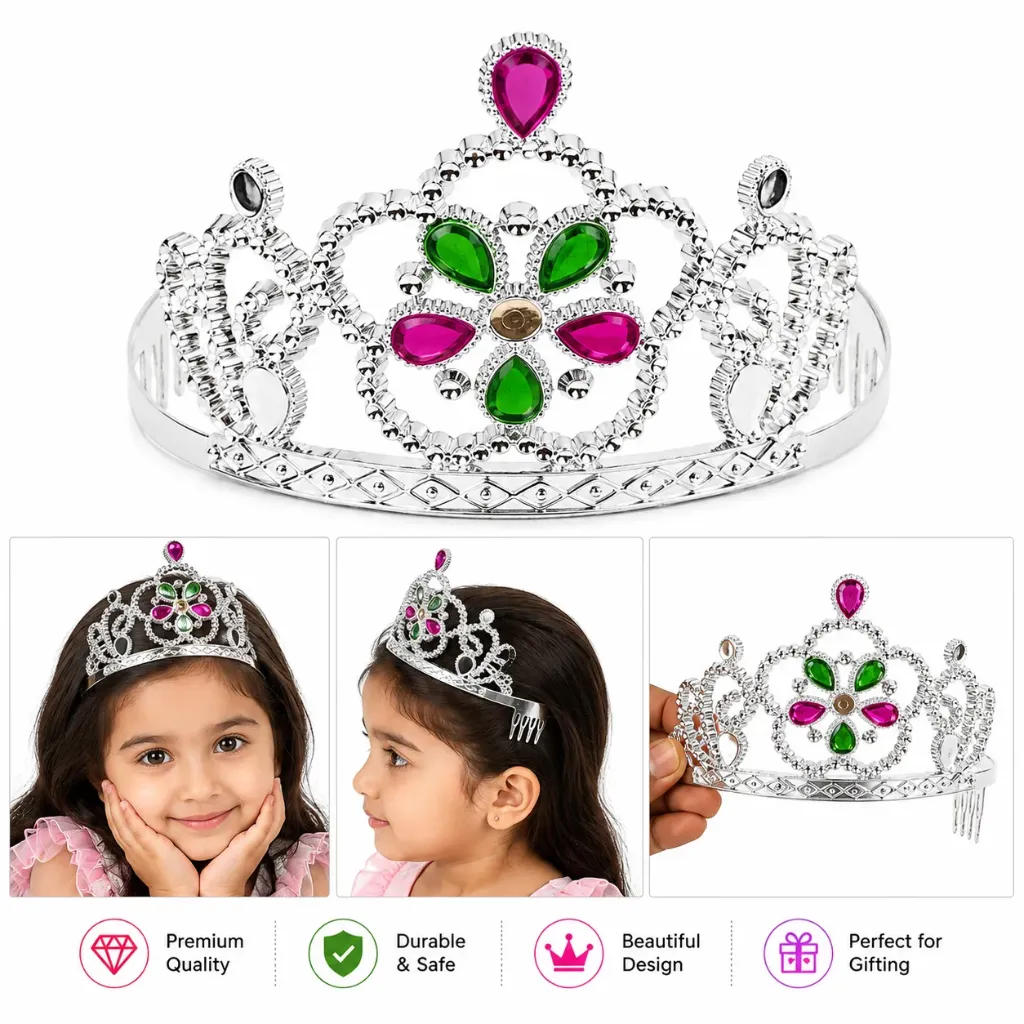 [KBS-2283] Princess Tiara Crown for Girls (Silver)