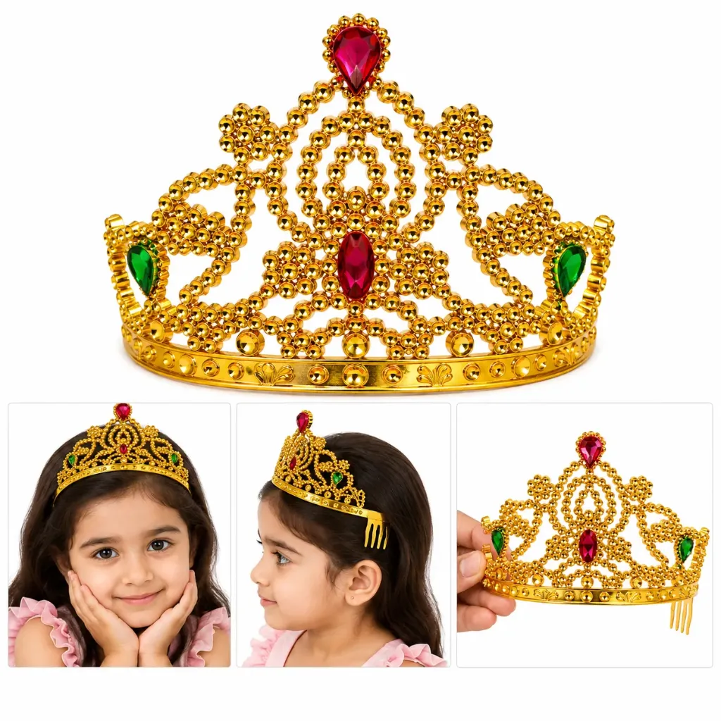 [KBS-2284] Princess Tiara Crown for Girls (Gold)