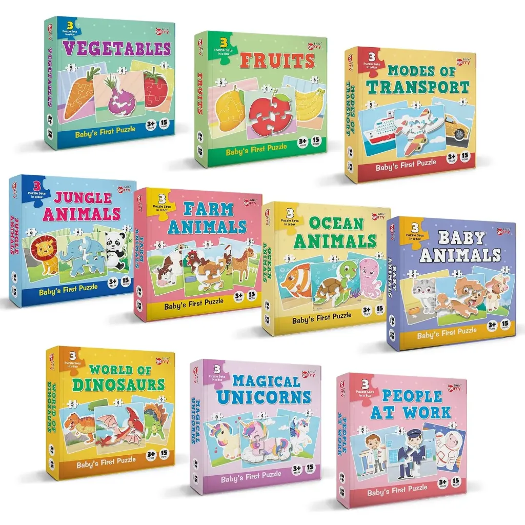 [KBS-2301] Little Berry Baby First Puzzle - Modes of Transport, 3 Puzzle Set with 15 Pieces