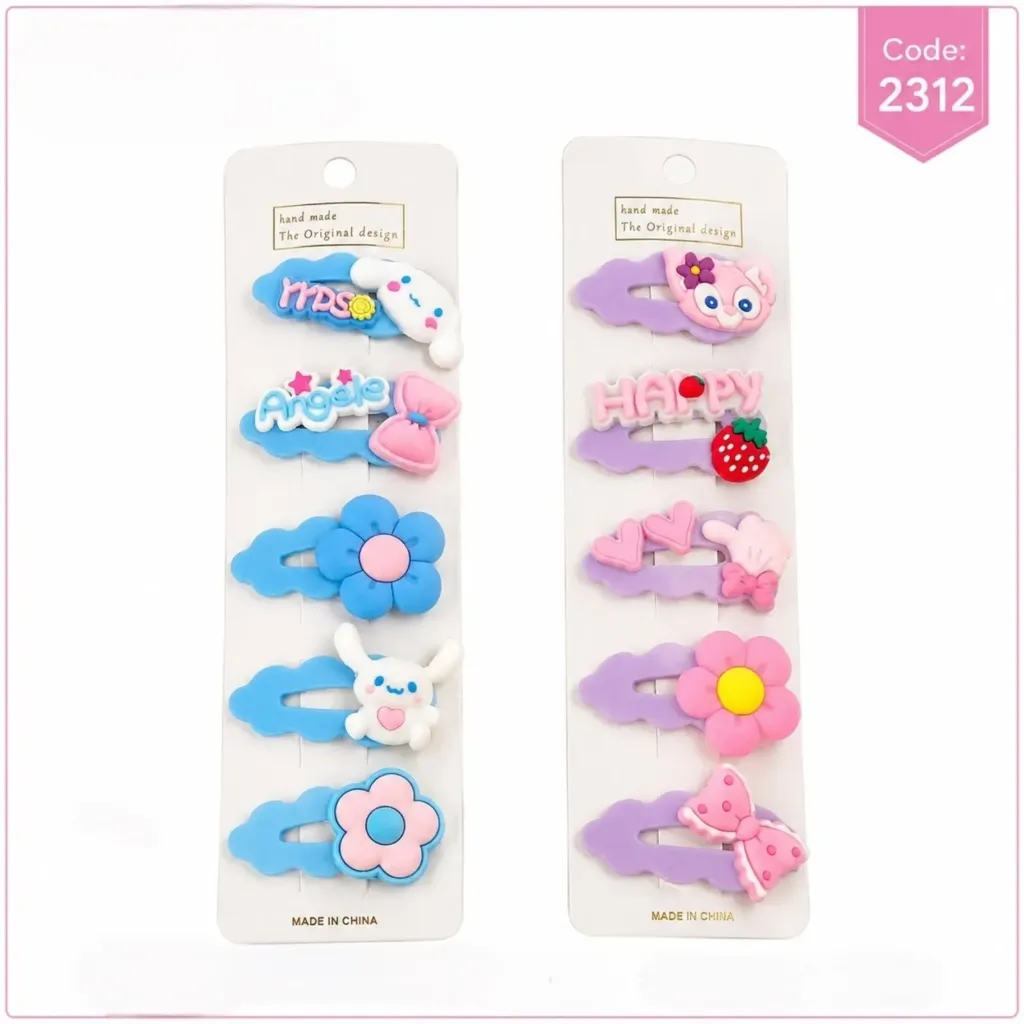 [KBS-2312] Cartoon Hair Clips (Pack of 5) Model-2312