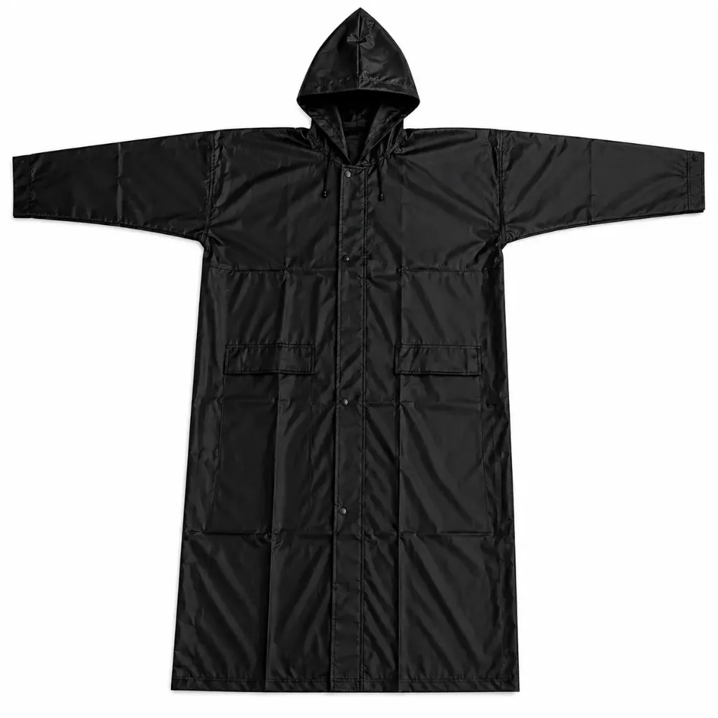 [KBS-2323] Waterproof Hooded Long Raincoat for Men & Women (XXL)