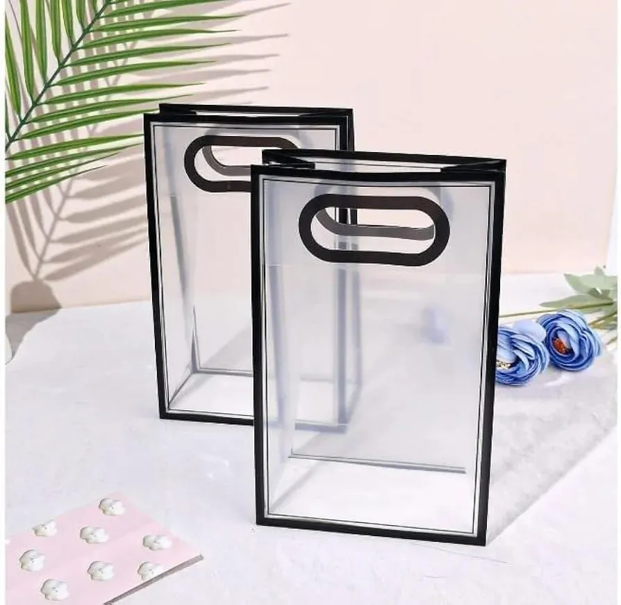 [KBS-2324] Transparent Multipurpose Gift Carry Bag (Assorted Colours, 1 Piece) Size:26X18X8cm