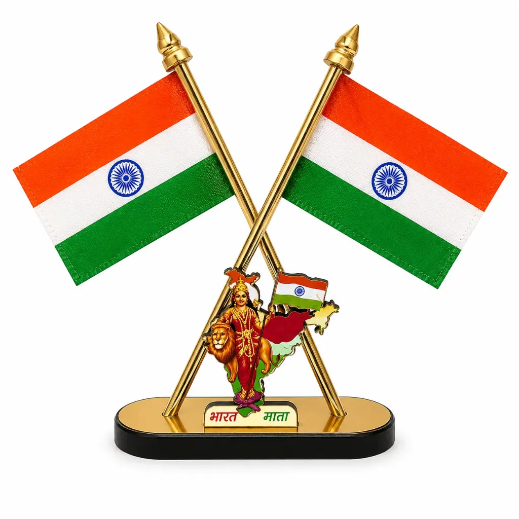 [KBS-2329] Indian Tricolor Cross Flag Table Stand