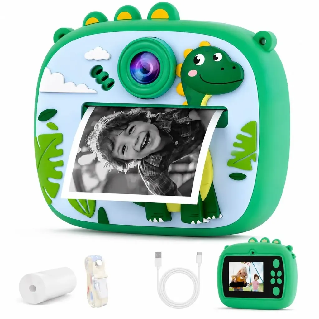 Kids Instant Print Camera with Camera Cover (Random Design)
