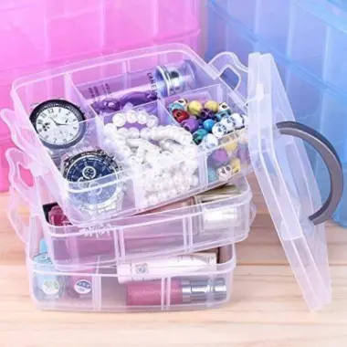 18 Grid Transparent Jewellery Box