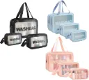 3 Pieces Wash Bag (Cosmetic Bag) - Heavy Quality - Black Colour