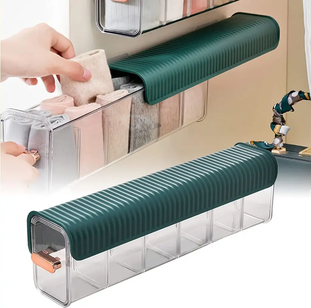 6 Cell Wall Mounted Transparent Storage Box