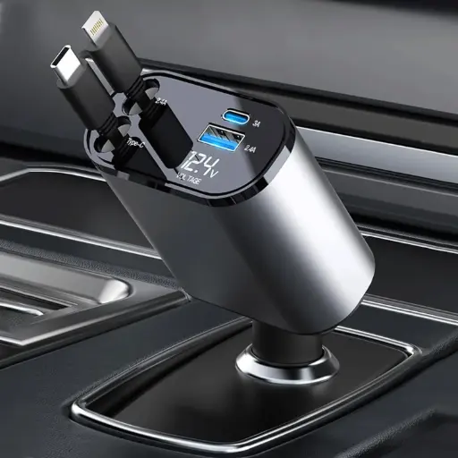[KBS-469] Retractable 4 in 1 Car Charger