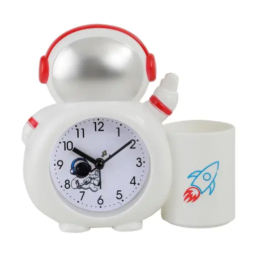 [KBS-1037] Astronaut/Space Alarm Clock with Pen Holder  