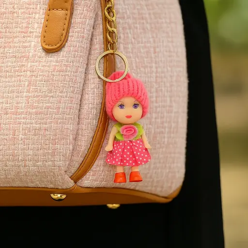 [KBS-1072] Kids Doll Keychain - Pink